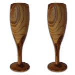 Teak Wood Champagne Glasses