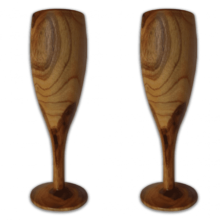 Teak Wood Champagne Glasses