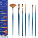 Professional 7 piece watercolour paint brush set with synthetic artist brushes